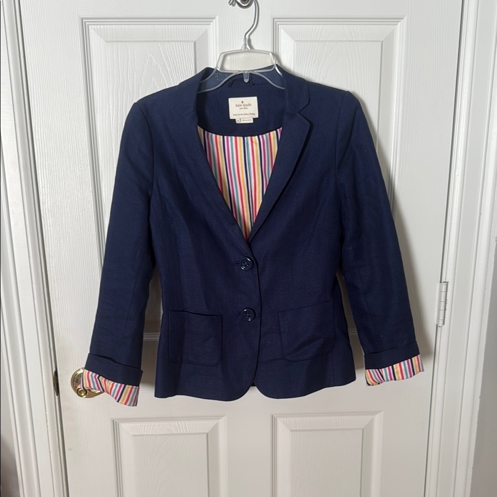 Kate Spade Blue Blazer with Striped Lining size 6